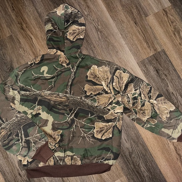 Vintage Woodland Camo Insulated Hooded Bomber Jacket - Picture 3 of 4